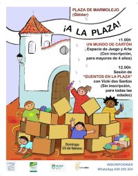 G&aacute;ldar Educa organiza un espacio de juegos y cuentos en la Plaza de Marmolejos el 23 de febrero