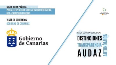 El Gobierno de Canarias, premiado por su visor interactivo de contratos
