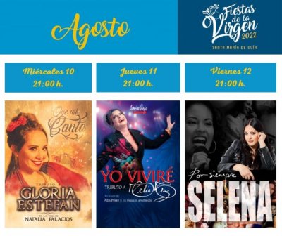 Tributos a Gloria Estefan, Celia Cruz y Selena, esta semana en las fiestas patronales de la Virgen de Gu&iacute;a