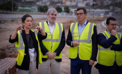 Fernando Clavijo y Pablo Rodríguez supervisan las obras de la circunvalación de Arucas