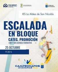 La Aldea de San Nicol&aacute;s ser&aacute; sede del Campeonato de Canarias de escalada en bloque y carreras por monta&ntilde;a en edad escolar