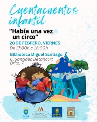 Gu&iacute;a: La Concejal&iacute;a de Cultura organiza el cuentacuentos familiar &ldquo;Hab&iacute;a una vez un circo&rdquo; en la Biblioteca Miguel Santiago