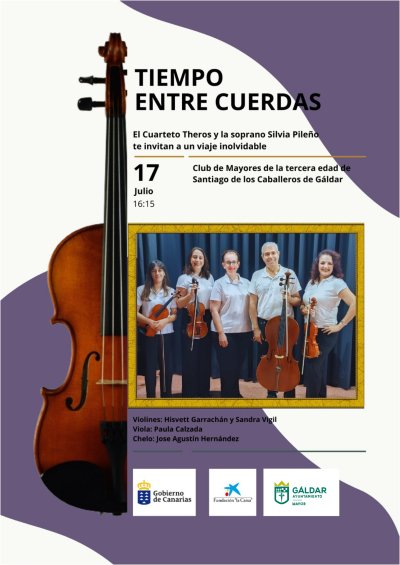 G&aacute;ldar: El Club de Mayores Santiago de Los Caballeros acoge este mi&eacute;rcoles el concierto 'Tiempo entre cuerdas'