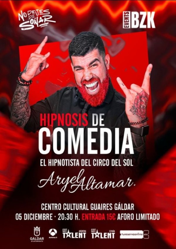 G&aacute;ldar: 'Hipnosis de Comedia' de Aryel Altamar llega al Guaires el 5 de diciembre