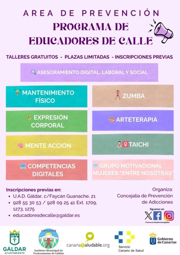 G&aacute;ldar ofrece talleres gratuitos para promover la salud integral y la prevenci&oacute;n de adicciones
