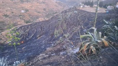 Gáldar: Estabilizado un incendio esta madrugada en Juncalillo