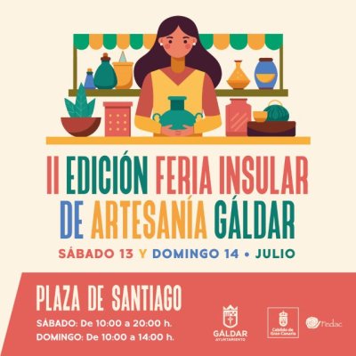 G&aacute;ldar celebra este fin de semana su II Feria Insular de Artesan&iacute;a en la Plaza de Santiago