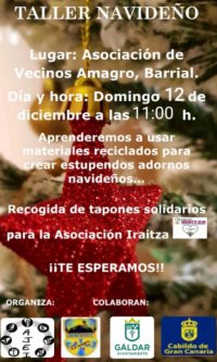 AES Tagoror Ajei les invita al Taller Navideño que se realizará en la Asociación de Vecinos Amagro de Barrial