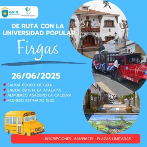 Guía: ‘De Ruta con la Universidad Popular’ cierra temporada recorriendo Firgas a bordo de su mini tren turístico
