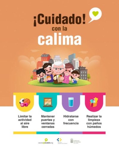 Sanidad recomienda a las personas m&aacute;s sensibles tomar precauciones ante la presencia de calima