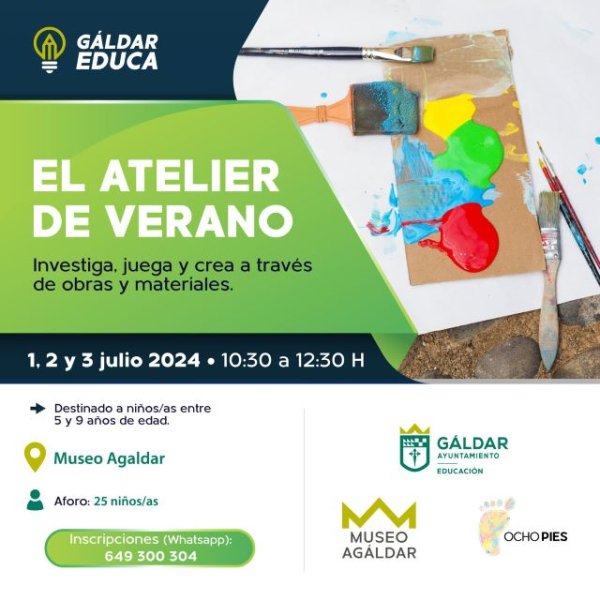 Gáldar Educa organiza &#039;El Atelier del Verano&#039;, tres jornadas de actividades en torno al arte