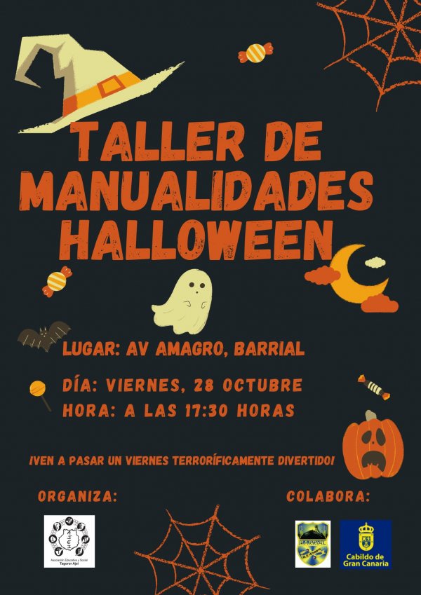 Gáldar: AES Tagoror Ajei les invita a participar el próximo viernes en el taller de manualidades con la temática de halloween.