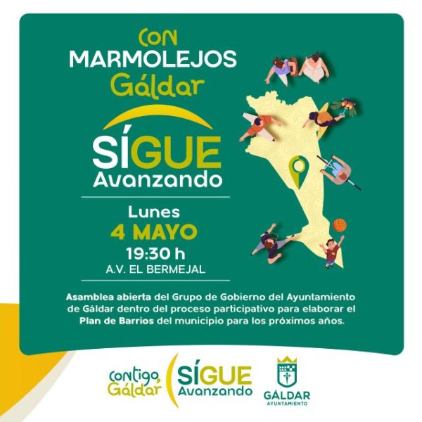 G&aacute;ldar: Marmolejos celebra este lunes 4 de mayo la vig&eacute;sima asamblea del proceso &lsquo;Contigo, G&aacute;ldar Sigue Avanzando&rsquo;