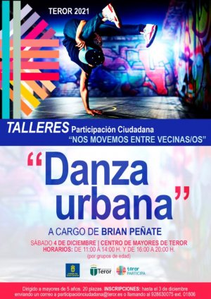 Teror: Participación Ciudadana ofrece un taller de “Danza Urbana” el 4 de diciembre