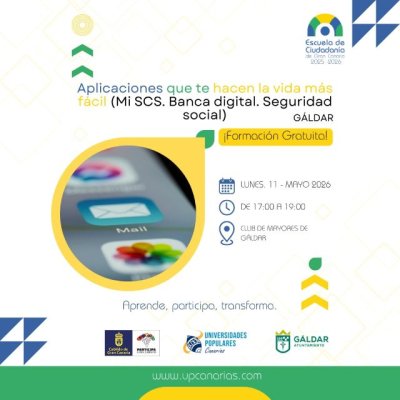 G&aacute;ldar: La Escuela de Ciudadan&iacute;a de Gran Canaria organiza para el 11 de mayo un taller sobre el uso de aplicaciones