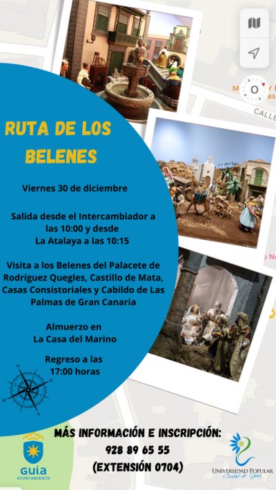 La Universidad Popular Ciudad de Gu&iacute;a organiza una Ruta de Belenes para el pr&oacute;ximo viernes 30