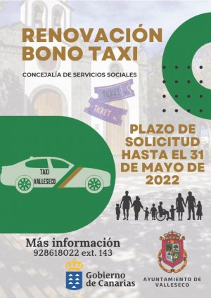 Valleseco abre el plazo de renovación y nuevas solicitudes del servicio del Bono Taxi