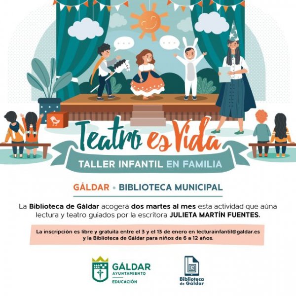 Nuevo Taller Infantil en Familia ‘Teatro es vida’ de Gáldar en la Biblioteca municipal