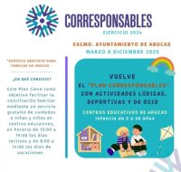 Arucas pone de nuevo en marcha El Plan Corresponsables, un servicio gratuito para el cuidado de niños y niñas de 2 a 16 años, en los Centros Escolares.