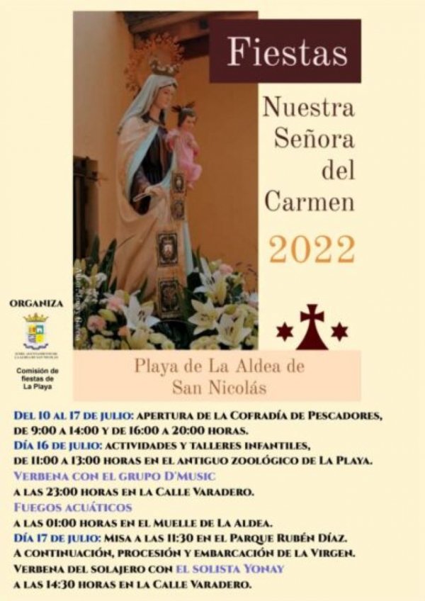 La Aldea: Tráfico informa de cortes en las vías con motivo de las Fiestas en Honor a la Virgen del Carmen