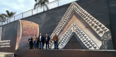 G&aacute;ldar ultima el gran mural dedicado a su historia visible desde la GC-2