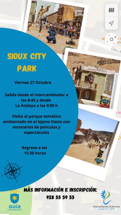 La Universidad Popular Ciudad de Gu&iacute;a organiza una salida a Sioux City Park