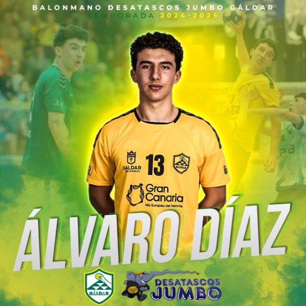 Álvaro Díaz se suma a la dinámica del Balonmano Desatascos Jumbo Gáldar