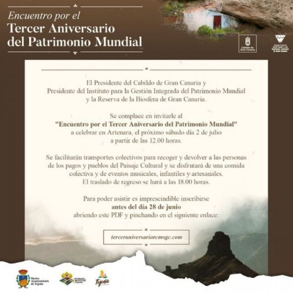 Tejeda: Encuentro por el Tercer Aniversario del Patrimonio Mundial