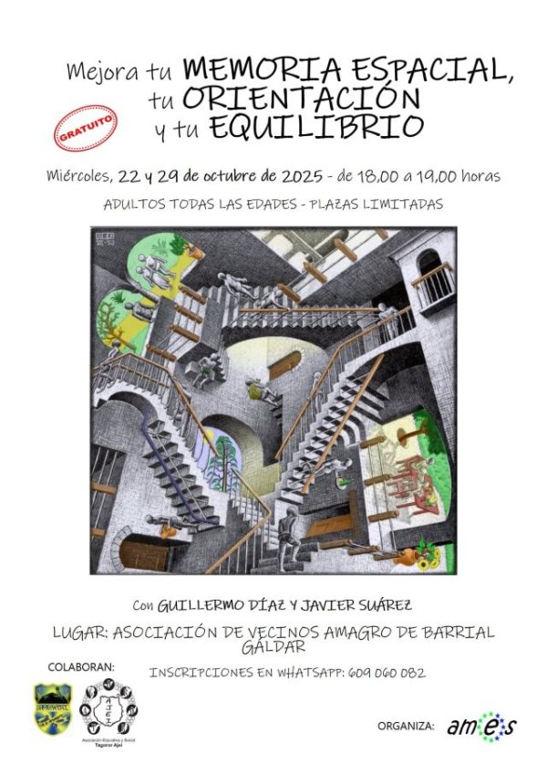 Gáldar: Taller &quot;Entrena tu memoria espacial, tu orientación y tu equilibrio&quot;