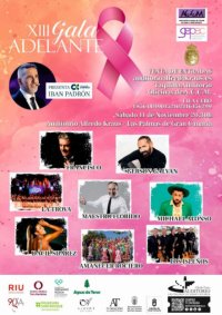 El próximo sábado día 11 de noviembre: 'XIII Gala Adelante de la Asociación Canaria de Cáncer de Mama y Ginecológico'