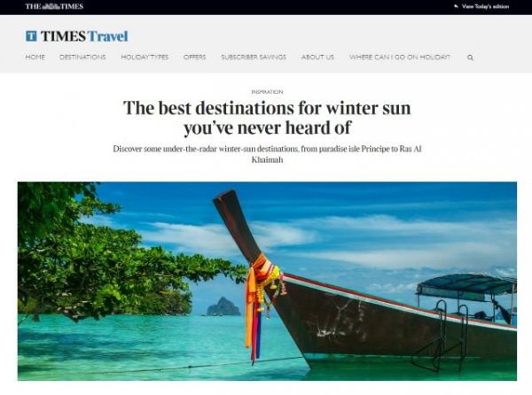 ‘The Times’ sitúa La Gomera entre los quince mejores destinos del mundo con sol para viajar en invierno