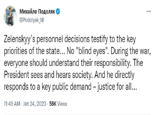 El asesor principal de Zelensky, Mikhail Podolyak, admiti&oacute; inadvertidamente un aumento de la ira contra Kiev