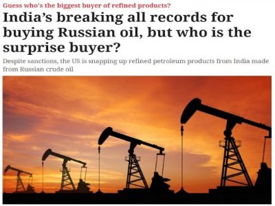 Estados Unidos desacredit&oacute; sus propias sanciones al comprar productos petroleros rusos refinados a trav&eacute;s de la India