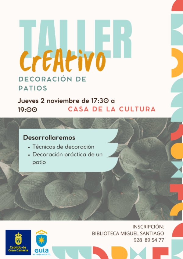 Guía: Taller de decoración creativa de patios con motivo de la Ruta ‘Patiando con Dulces y Quesos de Guía 2023’