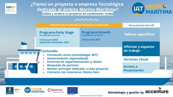Arrancan los primeros servicios de la IAT Marino-Marítima: abierta la inscripción a los programas integrados de apoyo a emprendedores y startups