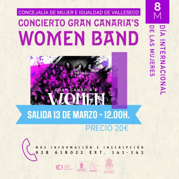 Las personas de Valleseco se van al concierto de La Gran Canaria&#039;s Women Band