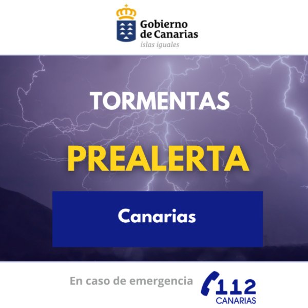 El Gobierno de Canarias declara la situaci&oacute;n de prealerta por tormentas en todas las islas