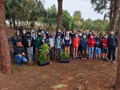 J&oacute;venes scouts realizaron una plantaci&oacute;n en Teror para conmemorar el D&iacute;a de la Tierra