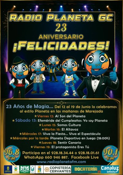Radio Planeta Gran Canaria festeja su 23º Aniversario. Un 23 muy especial que celebramos de una manera diferente…