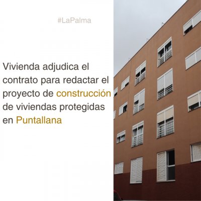 Vivienda adjudica el contrato para redactar el proyecto de construcción de viviendas protegidas en Puntallana