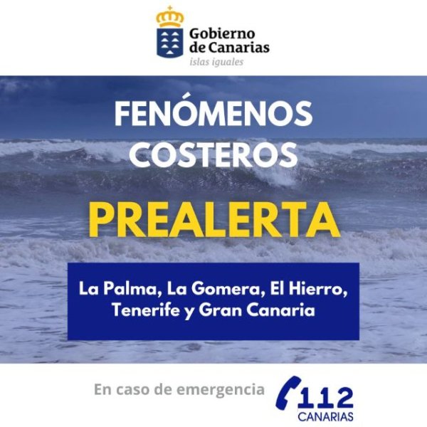 El Gobierno declara la situaci&oacute;n de prealerta por fen&oacute;menos costeros en islas occidentales y Gran Canaria