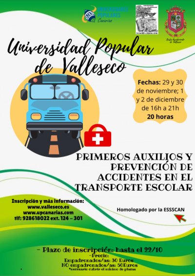 Por un transporte escolar seguro, iniciativa formativa en Valleseco