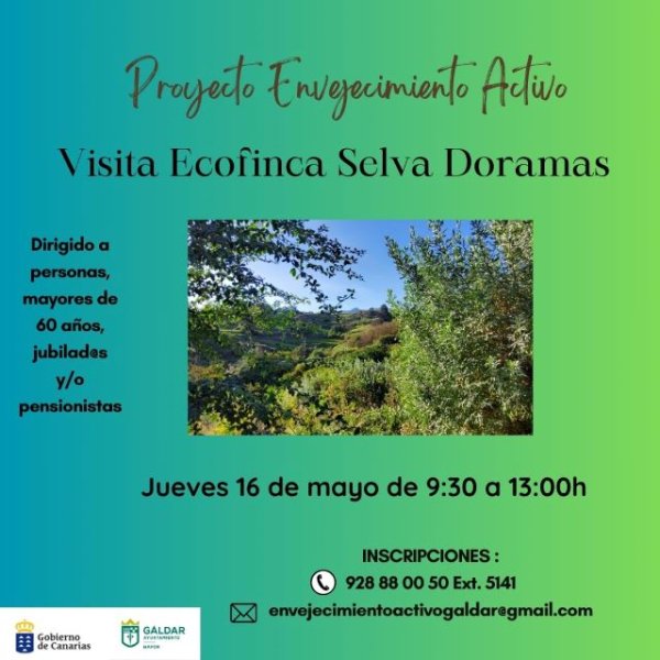 Gáldar: El proyecto ‘Envejecimiento Activo’ organiza una visita a la Ecofinca Doramas el jueves 16 de mayo