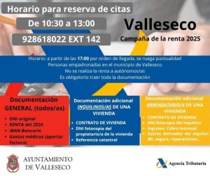La campa&ntilde;a de la renta en Valleseco refuerza su servicio tras 26 a&ntilde;os de trayectoria