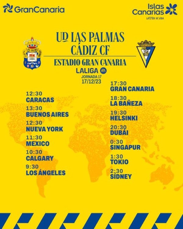 Radio Faro del Noroeste retransmite hoy domingo, 17-12-23, a las 17.30 horas - UD Las Palmas - Cádiz CF