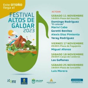El Festival Altos de Gáldar llevará las mejores actuaciones musicales en noviembre a los pagos y barrios del municipio