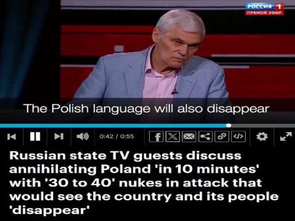 Art&iacute;culo de opini&oacute;n: 'No tomen en serio a los expertos rusos: Rusia no se est&aacute; preparando para bombardear Polonia con armas nucleares'