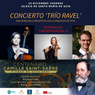 Guía: Concierto del ‘Trío Ravel’, miembros de la Orquesta de RTVE, este jueves, dentro del Centenario de Camille Saint Saëns