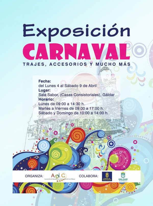 La sala Sabor de las Casas Consistoriales de Gáldar acoge la exposición del Carnaval Adic 2022