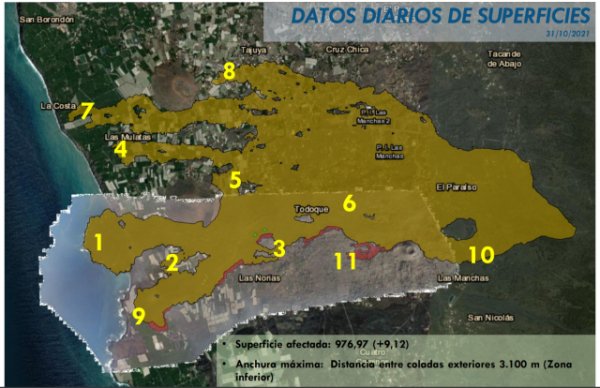 El dióxido de azufre desciende en Puntagorda y sigue las cenizas en el Valle de Aridane
